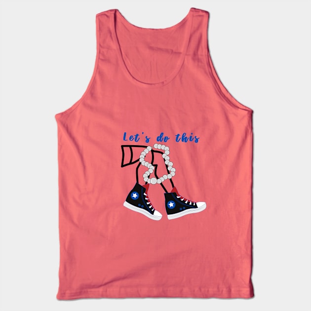 Chucks and Pearls/ Kamala Harris Tank Top by Rebecca Abraxas - Brilliant Possibili Tees